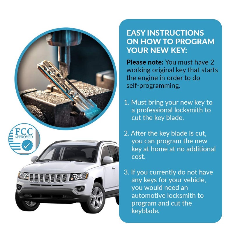 Keyless2Go Replacement for Keyless Entry Remote Car Key Vehicles That Use 4 Button OHT692713AA - Image 5